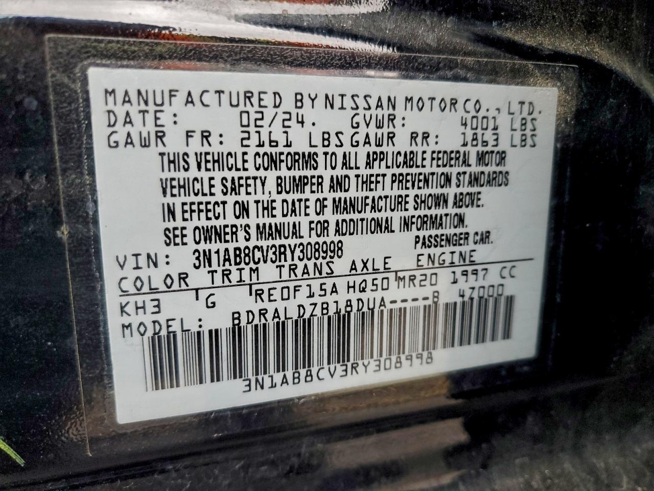 2024 NISSAN SENTRA SV photo 12
