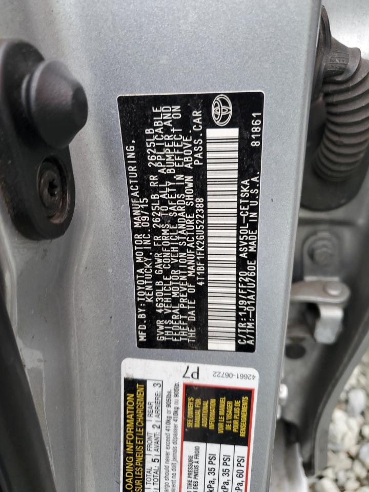 2016 TOYOTA CAMRY LE photo 12