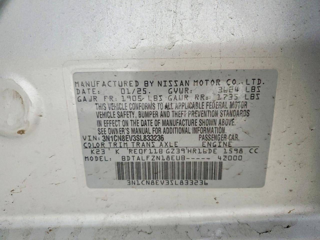 2025 NISSAN VERSA SV photo 12