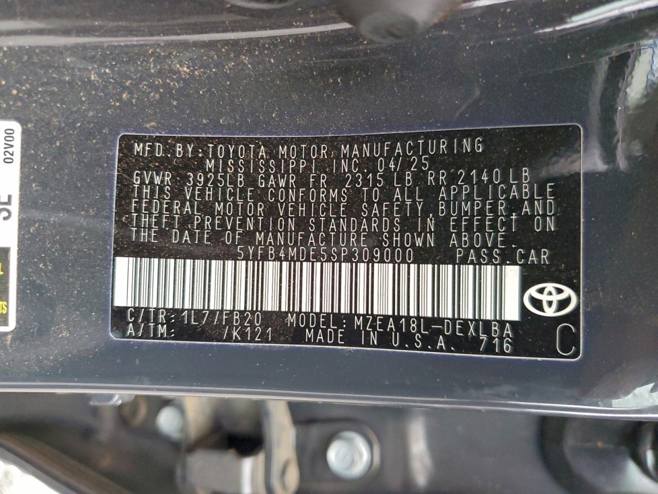 2025 TOYOTA COROLLA LE photo 12