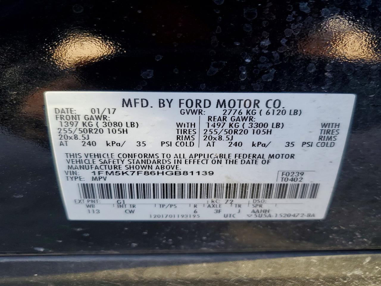 2017 FORD EXPLORER LIMITED photo 14
