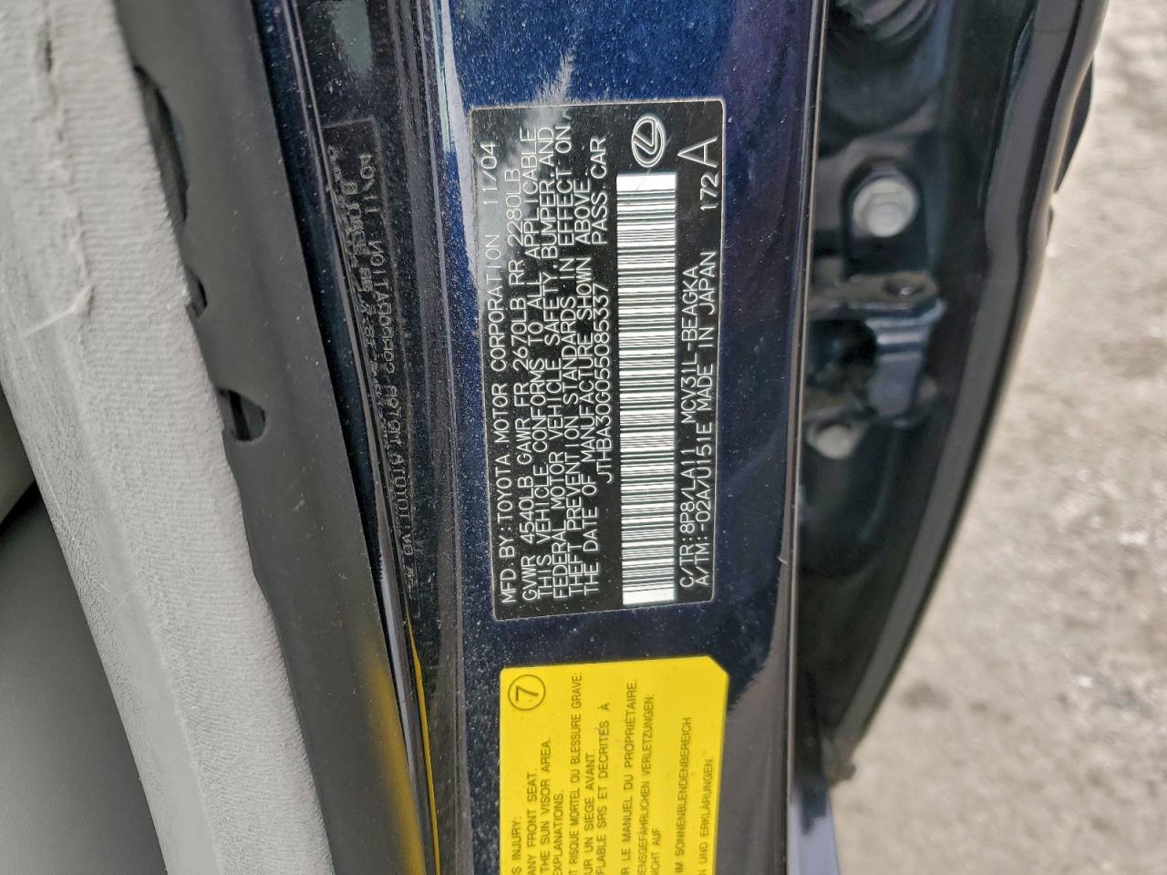 2005 LEXUS ES 330 photo 12
