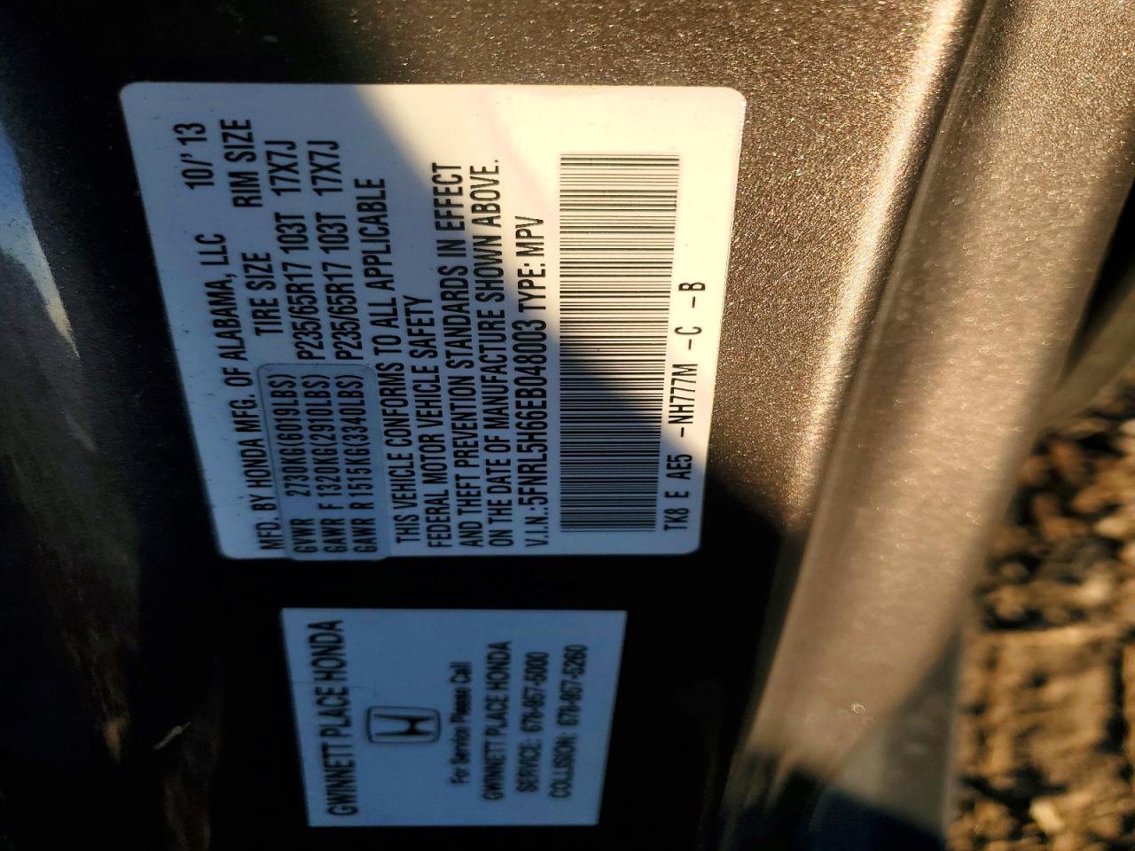 2014 HONDA ODYSSEY EXL photo 13