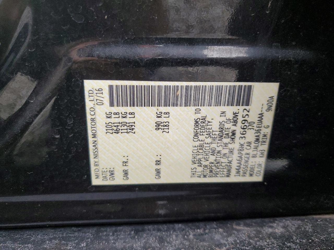 2017 NISSAN MAXIMA 3.5S photo 12