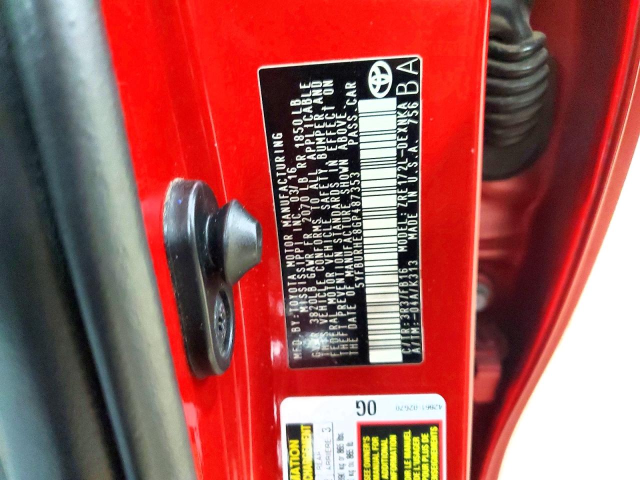 2016 TOYOTA COROLLA LE photo 12