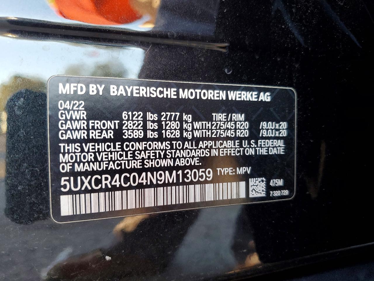2022 BMW X5 SDRIVE 40I photo 14