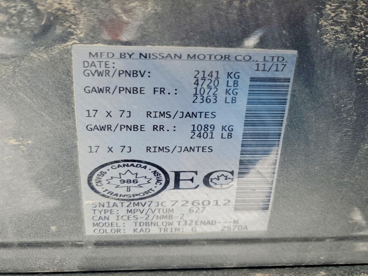 2018 NISSAN ROGUE S photo 13