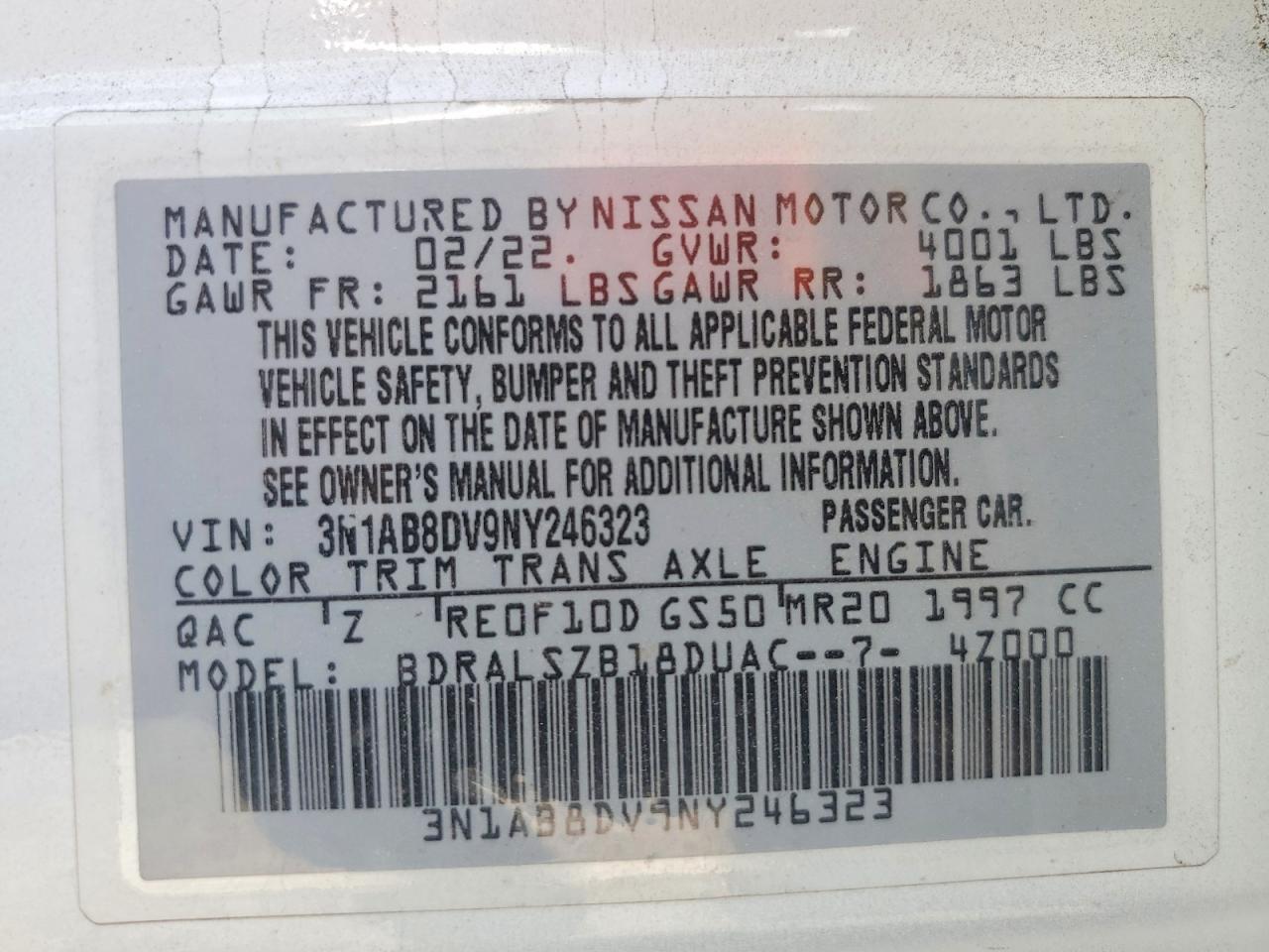 2022 NISSAN SENTRA SR photo 12
