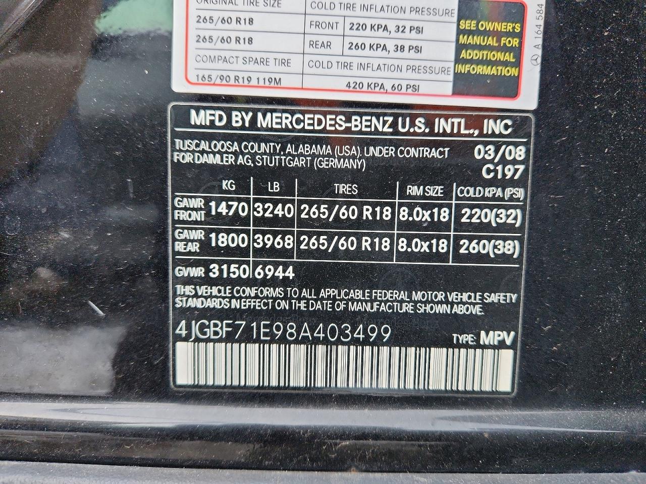 2008 MERCEDES-BENZ GL 450 4MATIC photo 13
