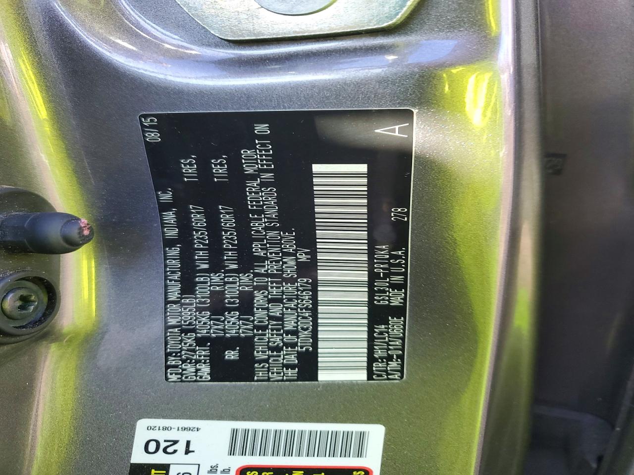 2015 TOYOTA SIENNA XLE photo 13