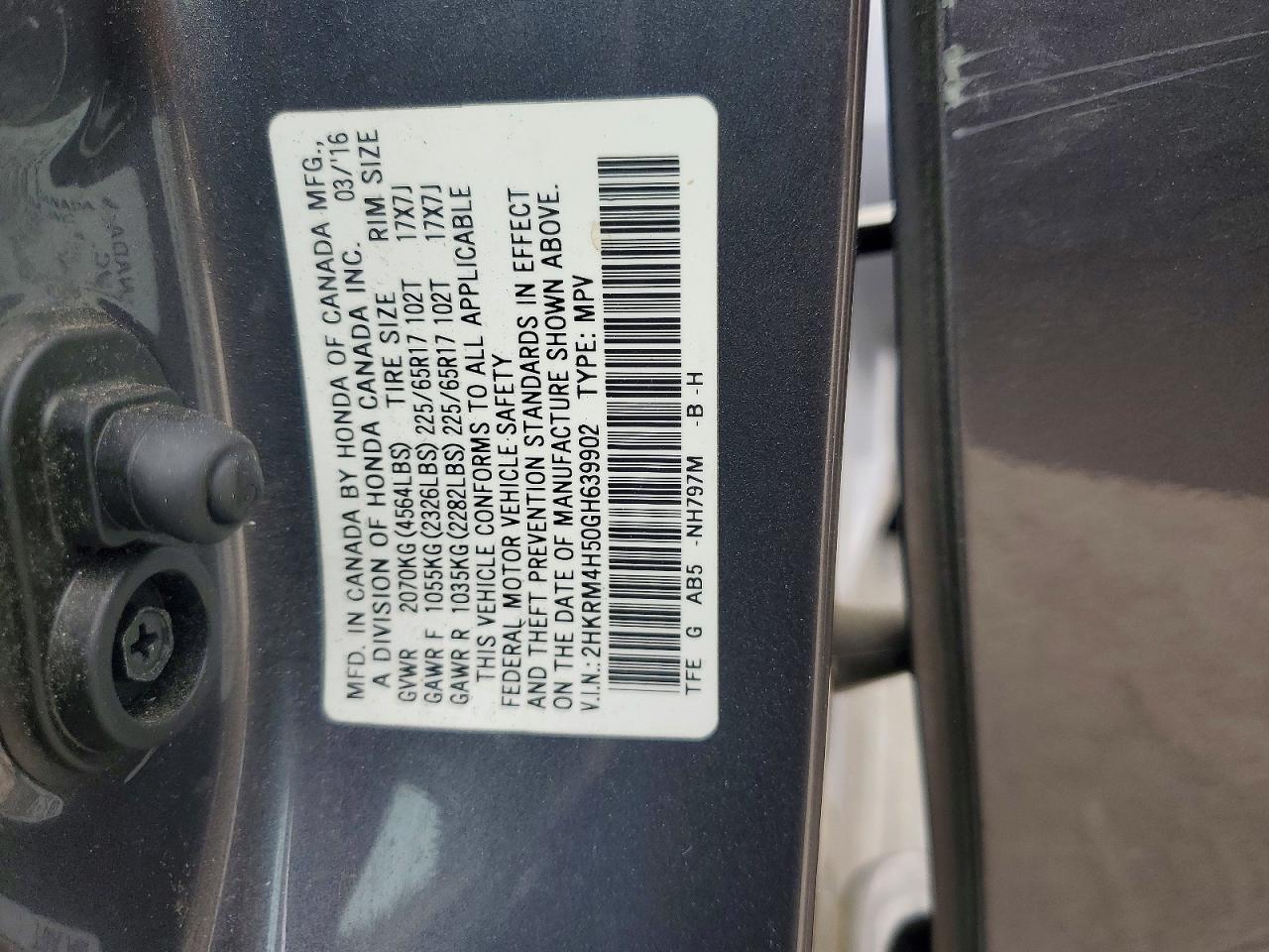 2016 HONDA CR-V EX photo 14