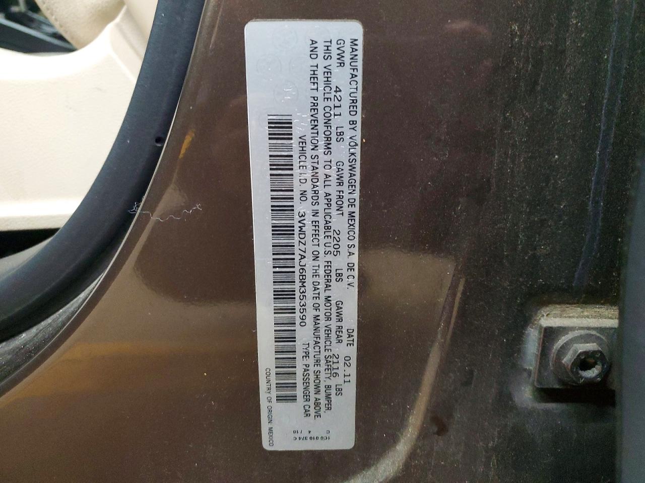 2011 VOLKSWAGEN JETTA SE photo 12
