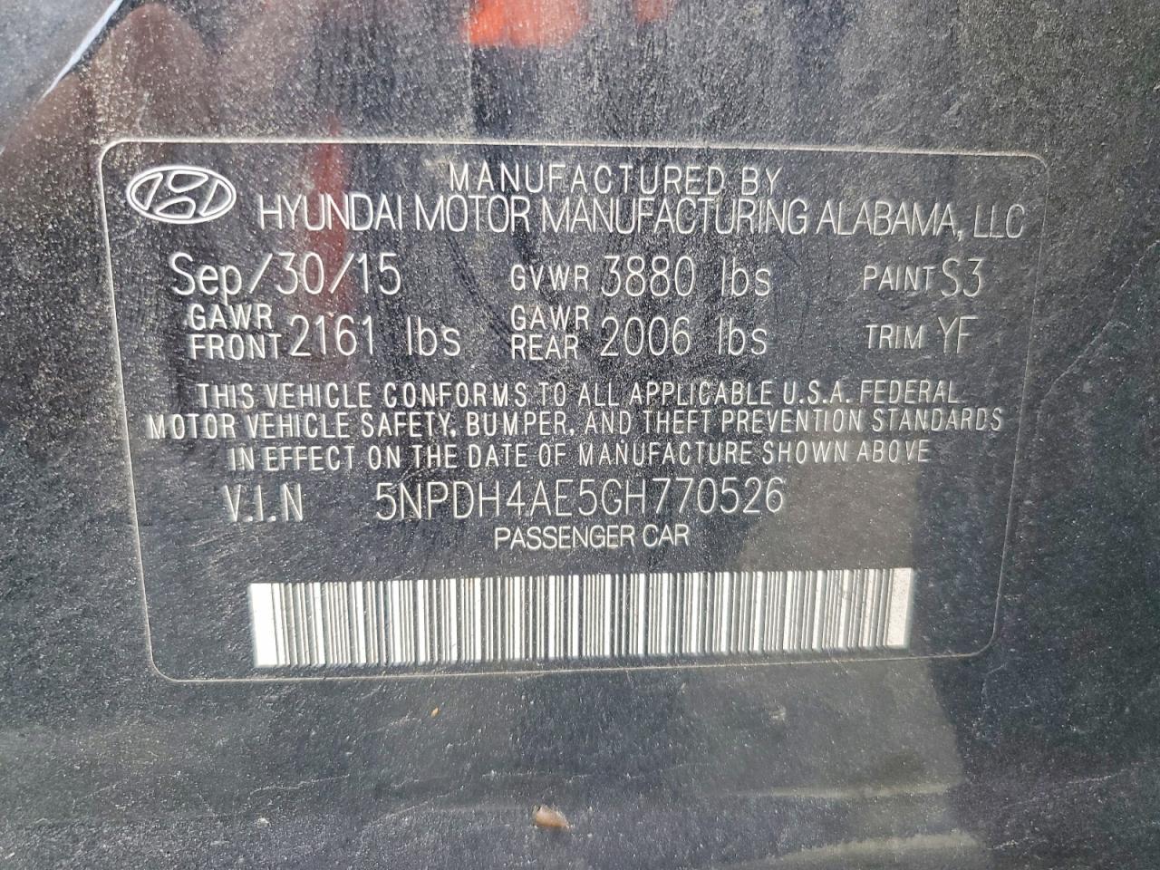 2016 HYUNDAI ELANTRA SE photo 12