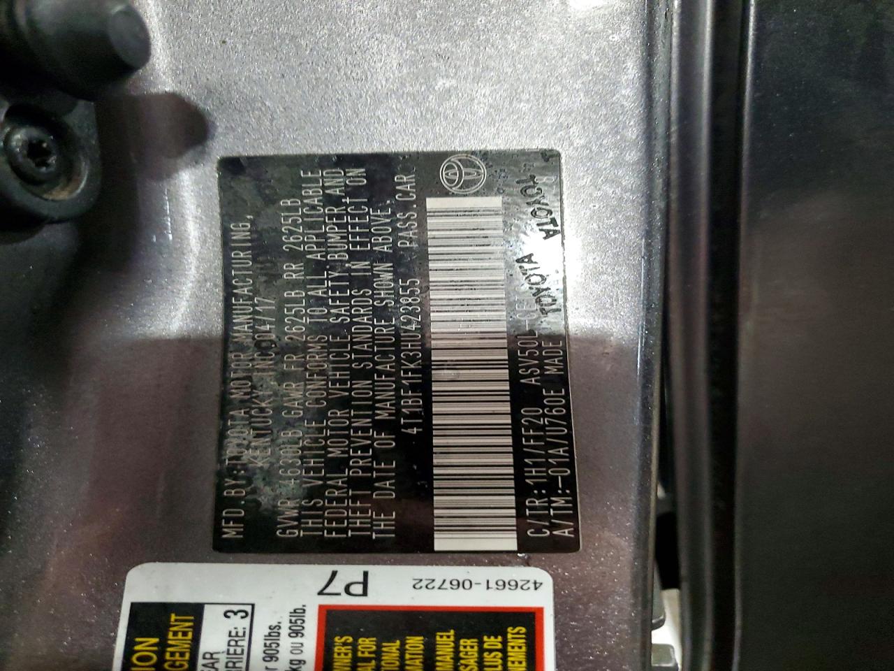 2017 TOYOTA CAMRY SE photo 12