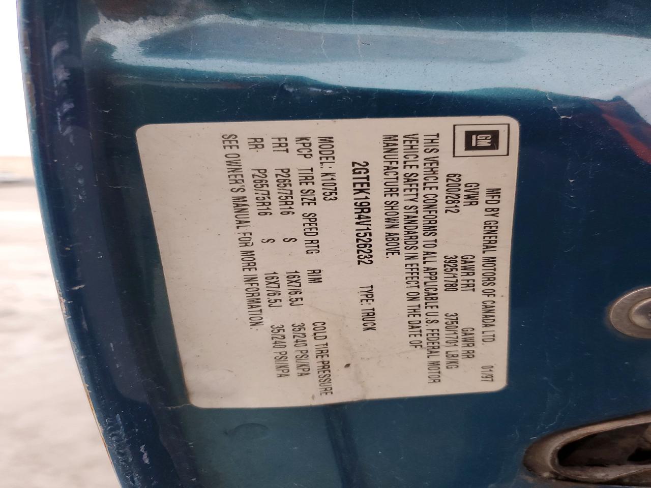1997 GMC SIERRA K1500 photo 12
