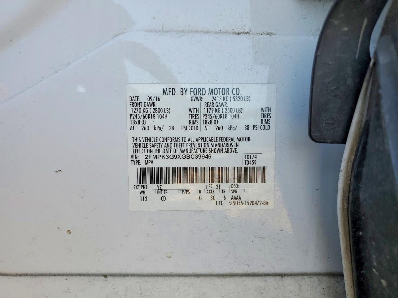 2016 FORD EDGE SE photo 12