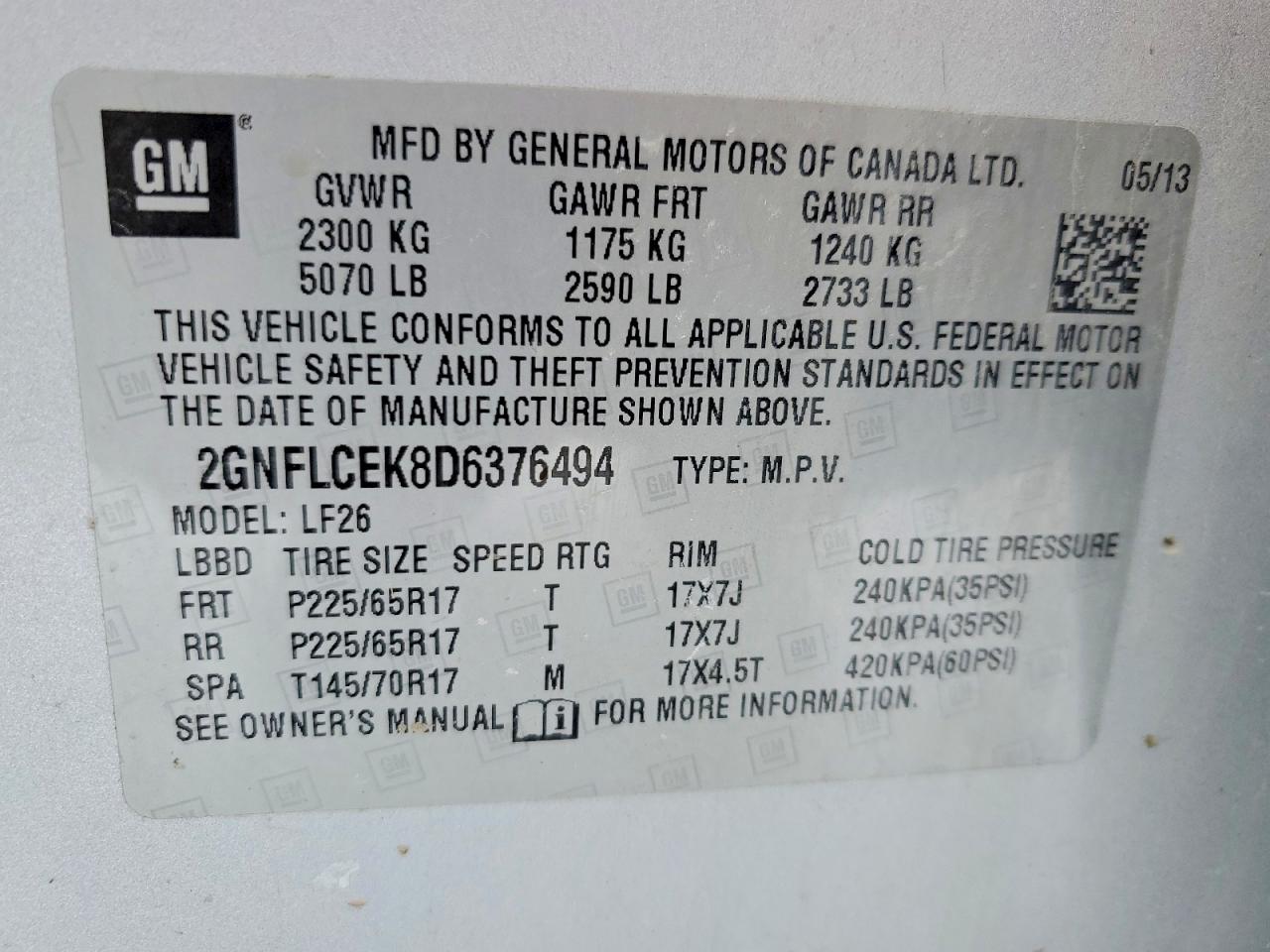 2013 CHEVROLET EQUINOX LS photo 13