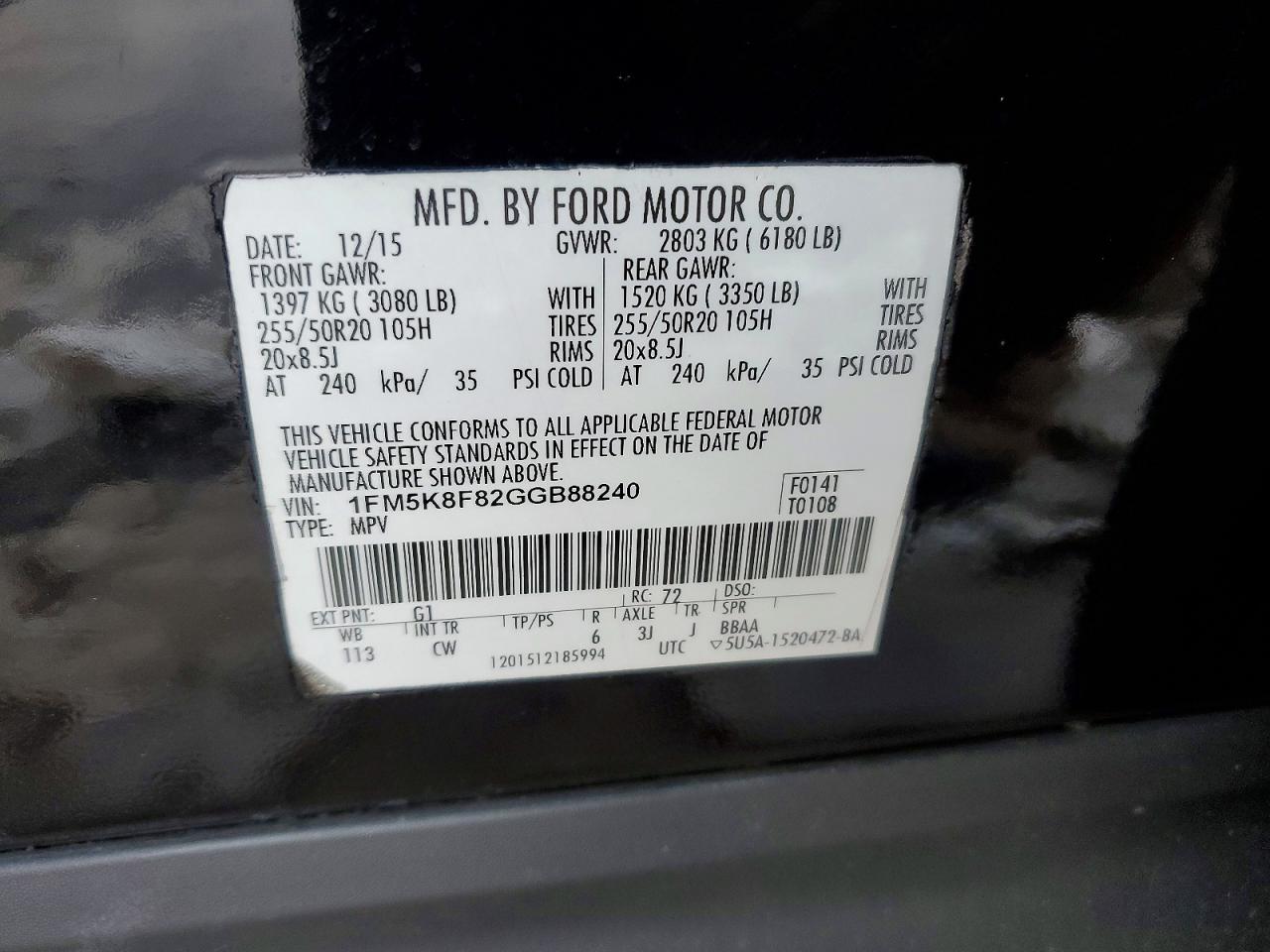 2016 FORD EXPLORER LIMITED photo 13