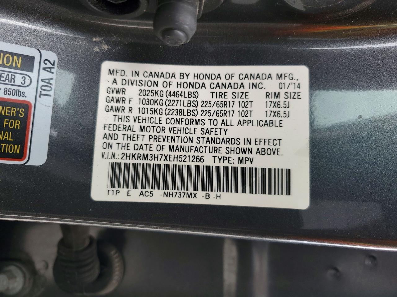 2014 HONDA CR-V EXL photo 13