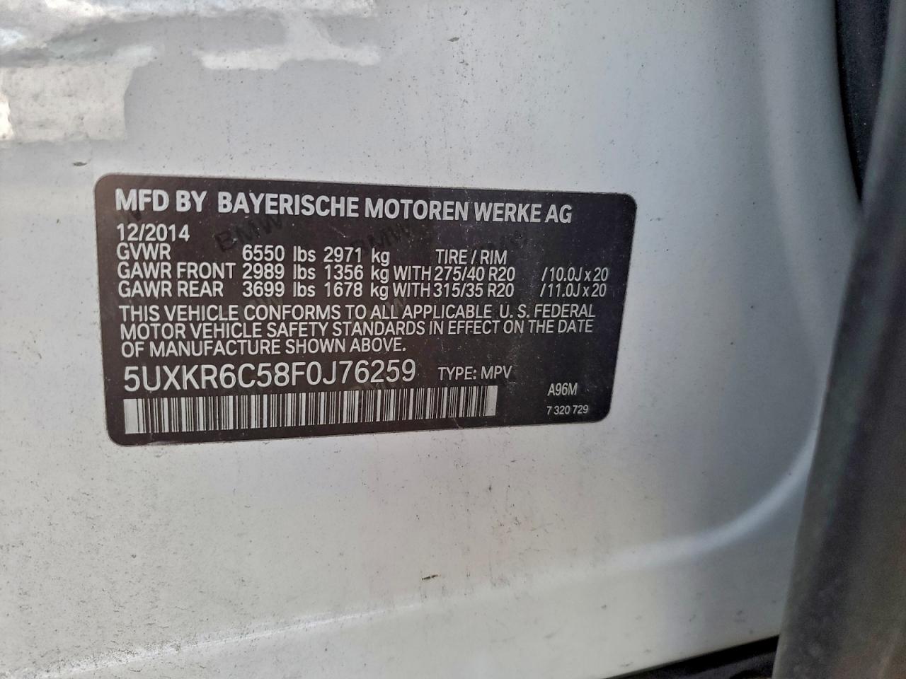 2015 BMW X5 XDRIVE50I photo 14