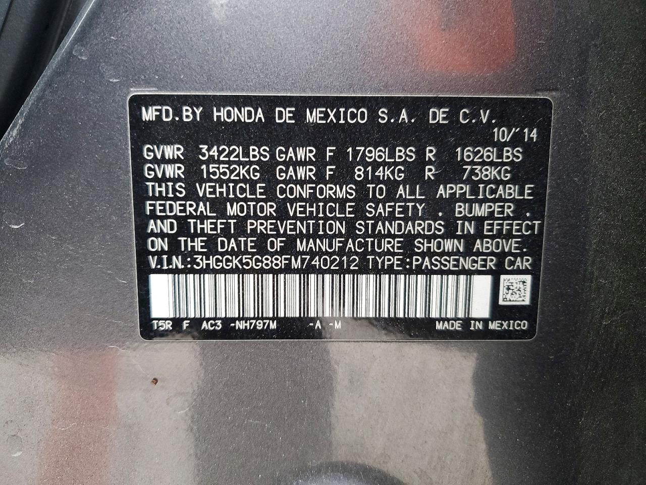 2015 HONDA FIT EX photo 13