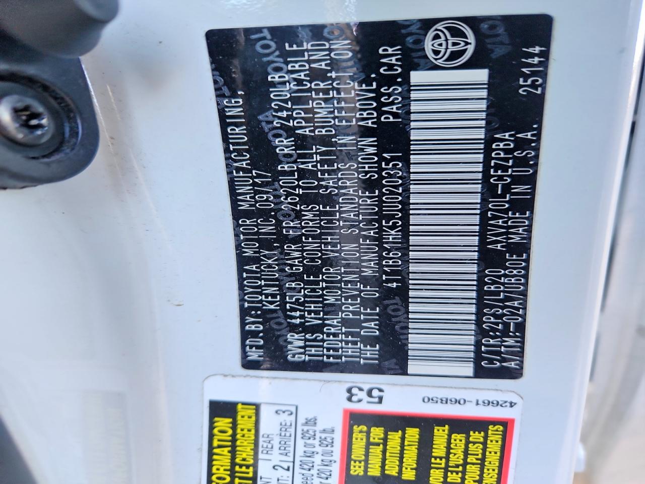 2018 TOYOTA CAMRY XSE photo 12