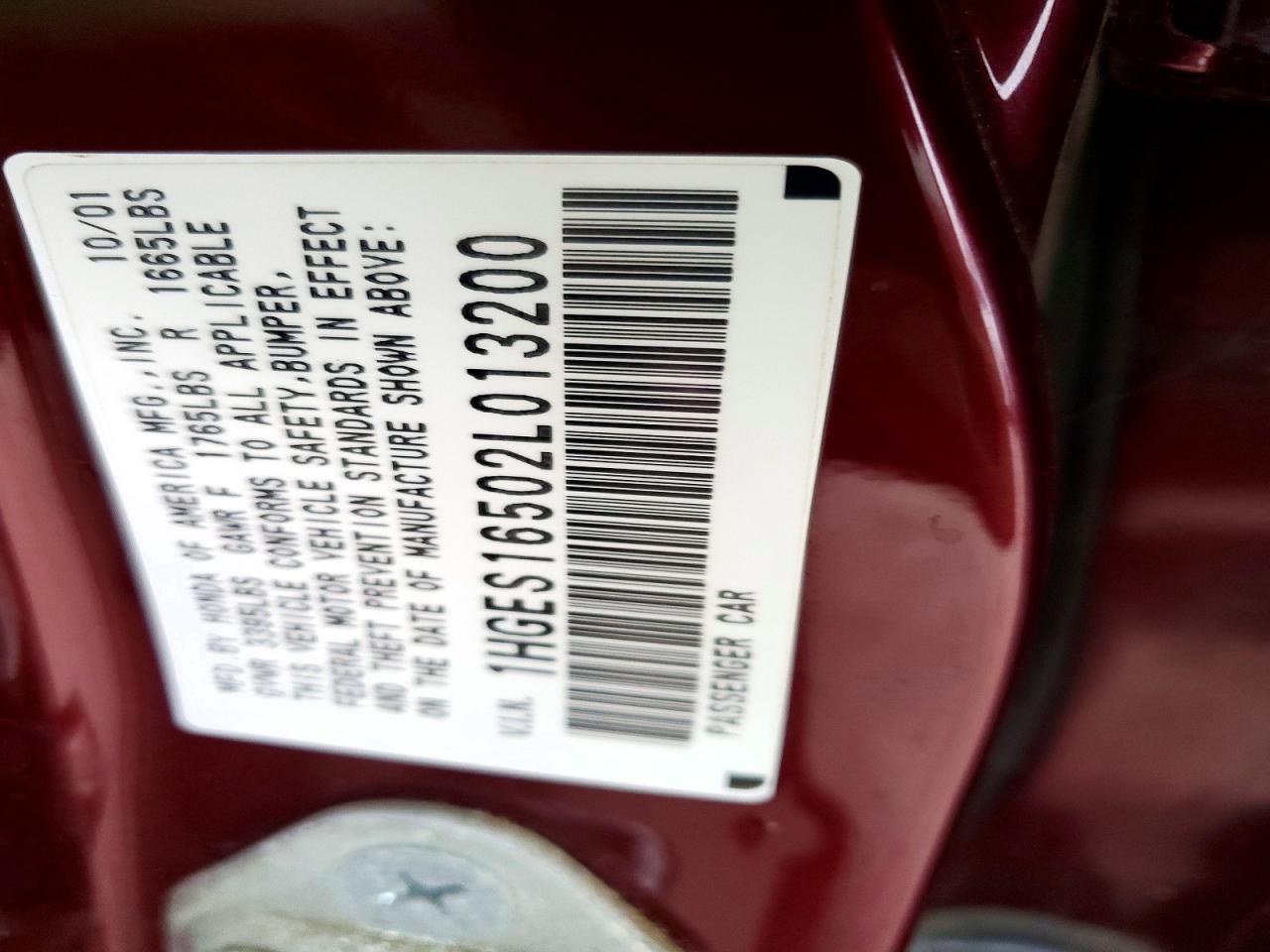 2002 HONDA CIVIC LX photo 12