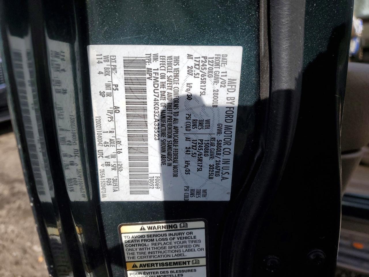 2003 FORD EXPLORER EDDIE BAUER photo 13