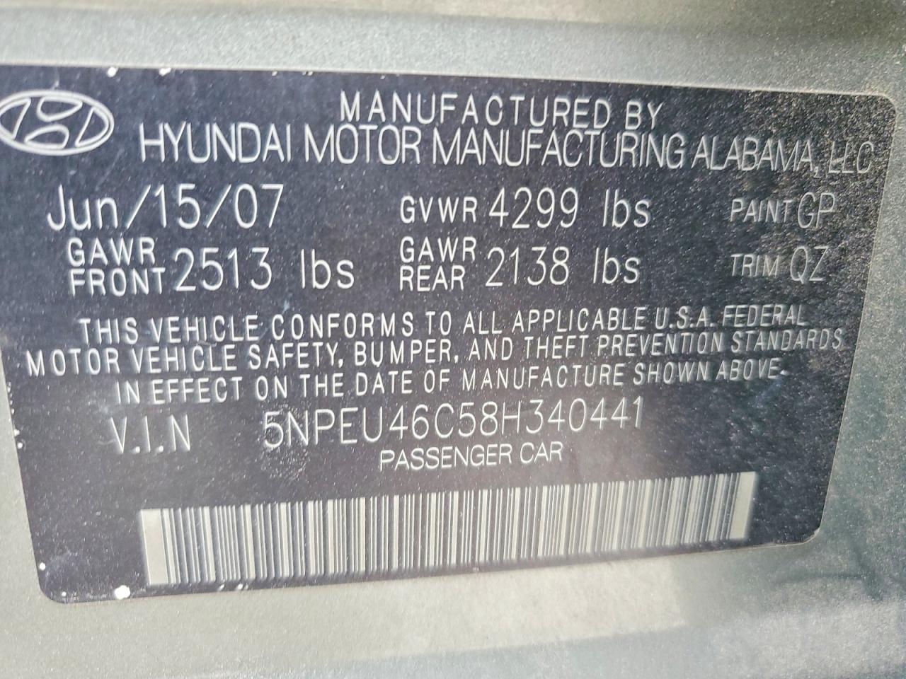 2008 HYUNDAI SONATA SE photo 13