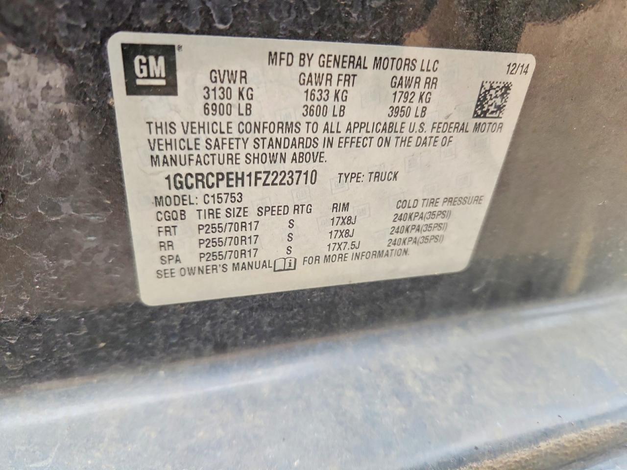 2015 CHEVROLET SILVERADO C1500 photo 12