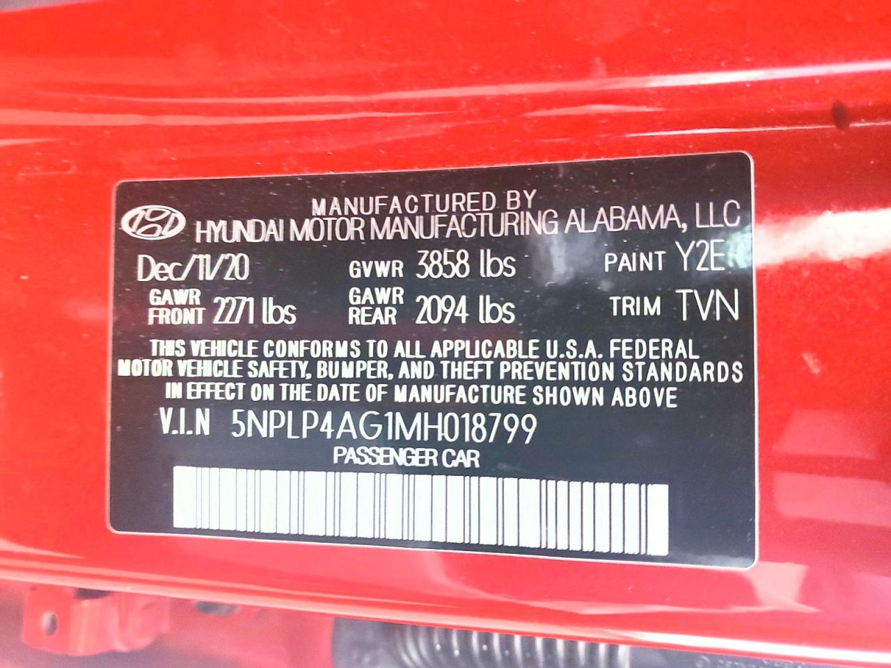 2021 HYUNDAI ELANTRA LIMITED photo 13