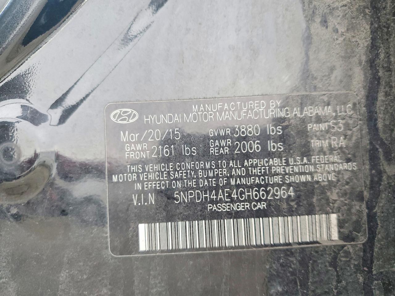 2016 HYUNDAI ELANTRA SE photo 12