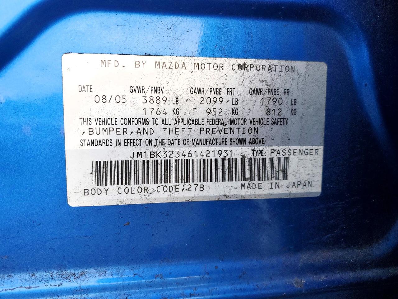 2006 MAZDA 3 S photo 34