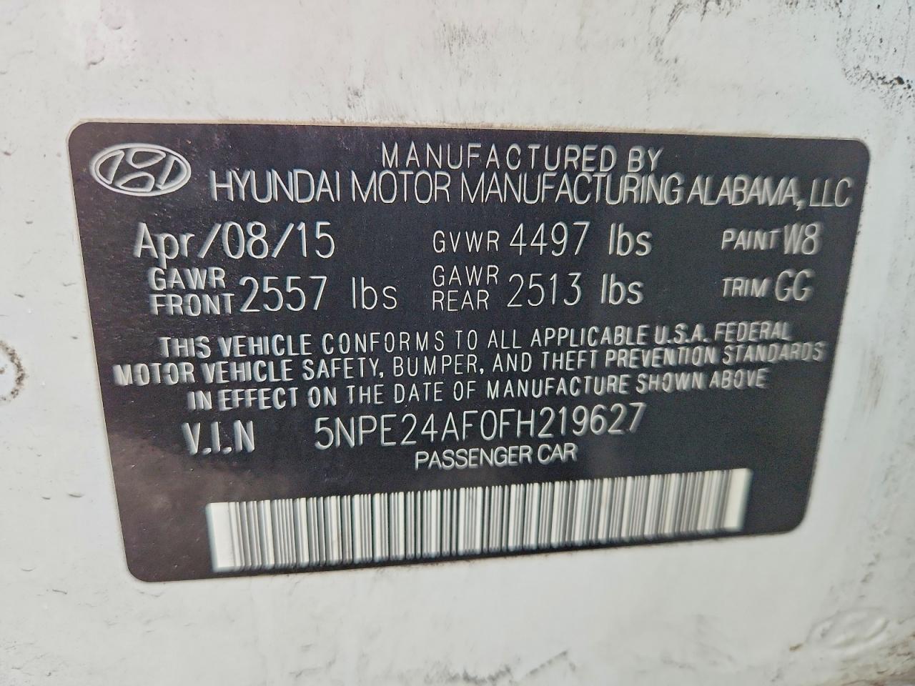 2015 HYUNDAI SONATA SE photo 12