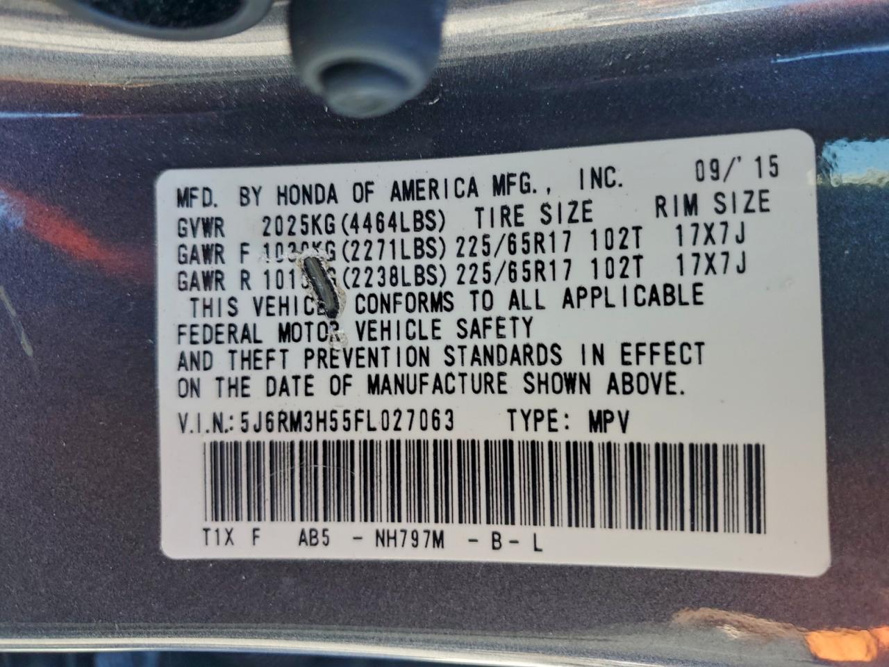 2015 HONDA CR-V EX photo 13