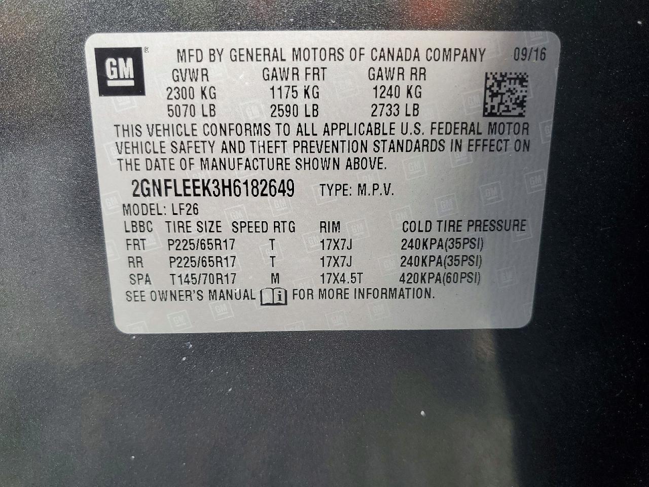 2017 CHEVROLET EQUINOX LS photo 13