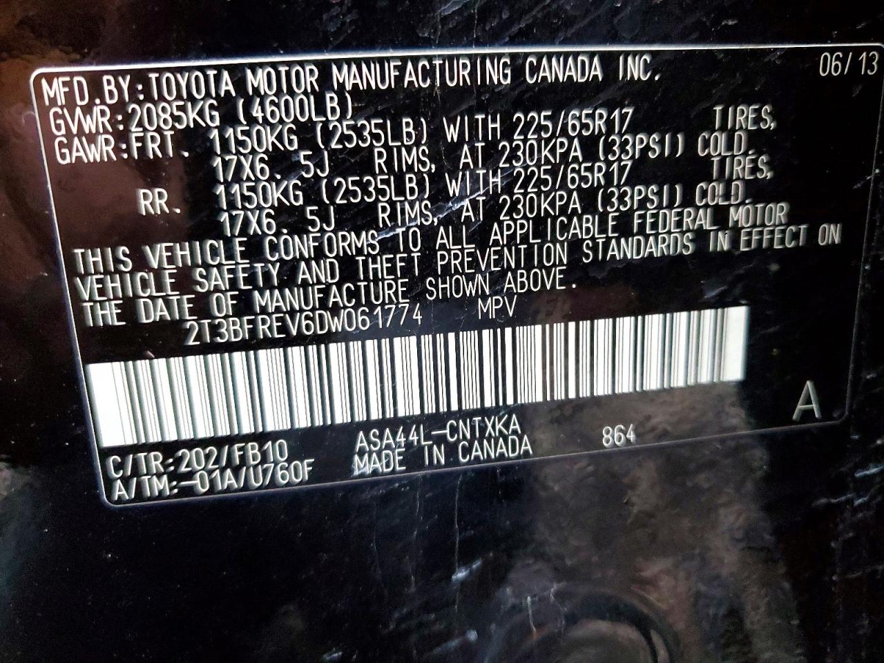 2013 TOYOTA RAV4 LE photo 12