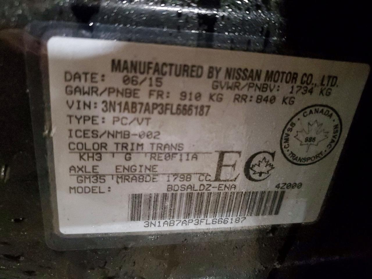 2015 NISSAN SENTRA S photo 12