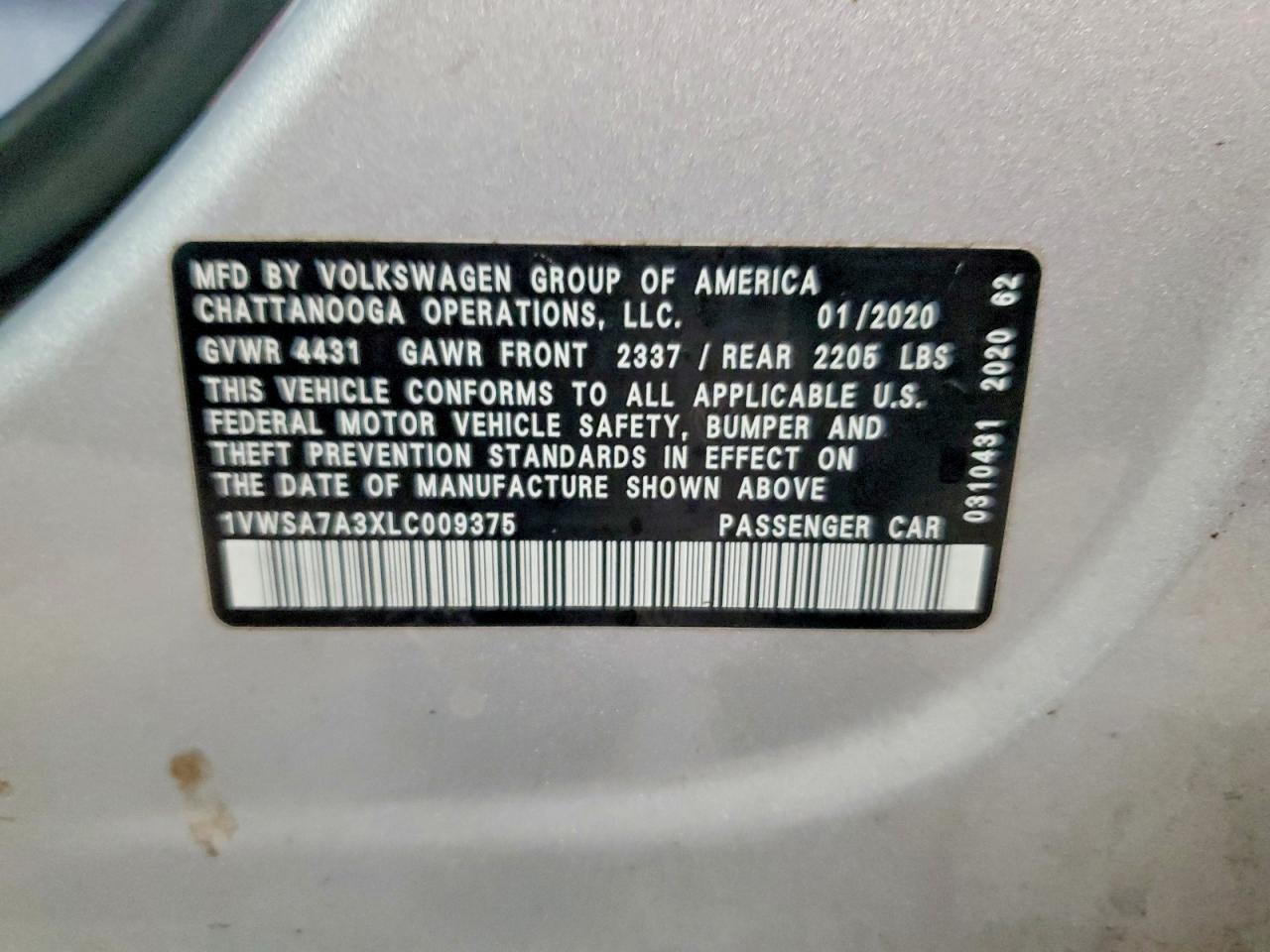 2020 VOLKSWAGEN PASSAT SE photo 12