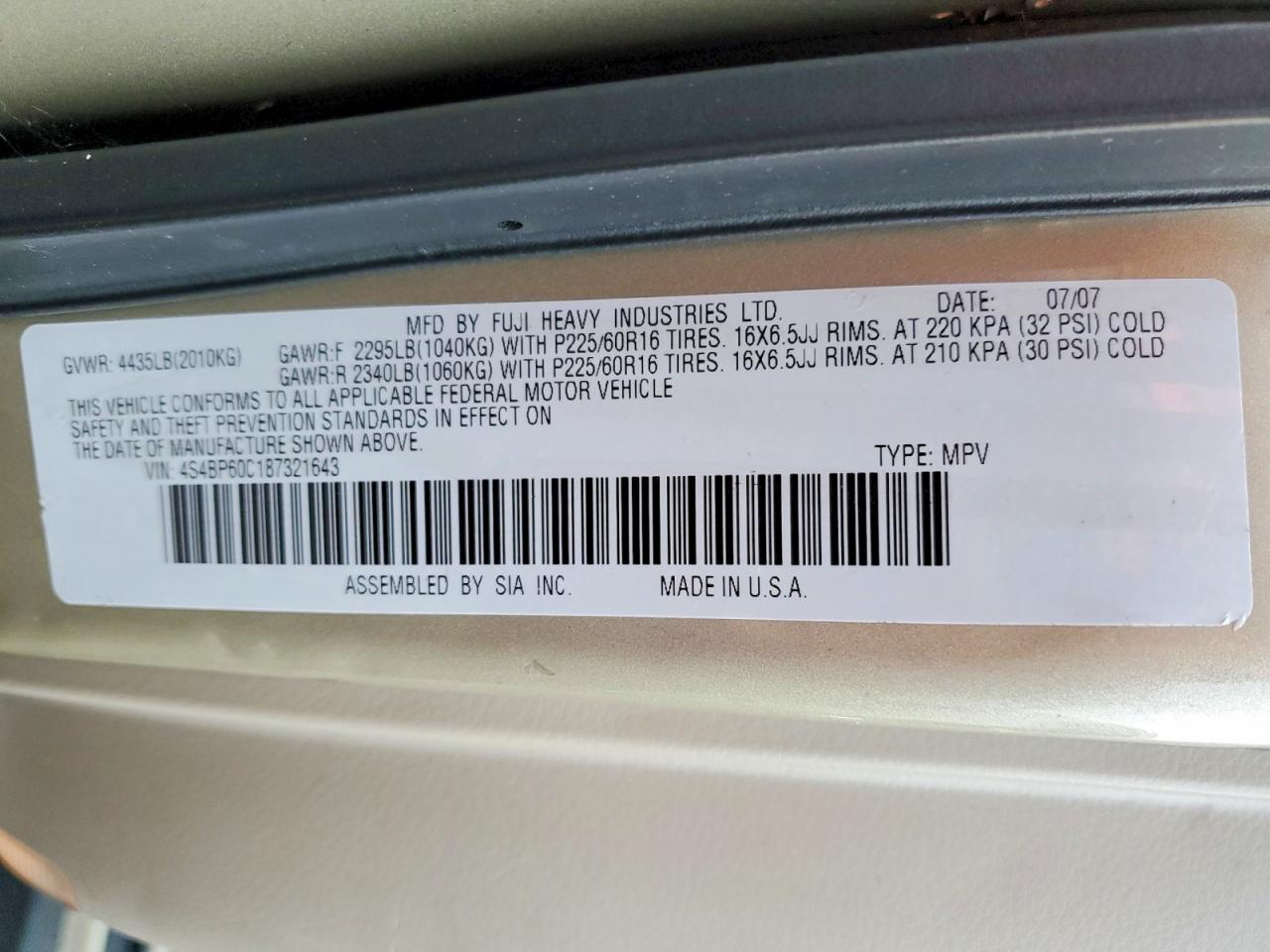 2008 SUBARU OUTBACK photo 14