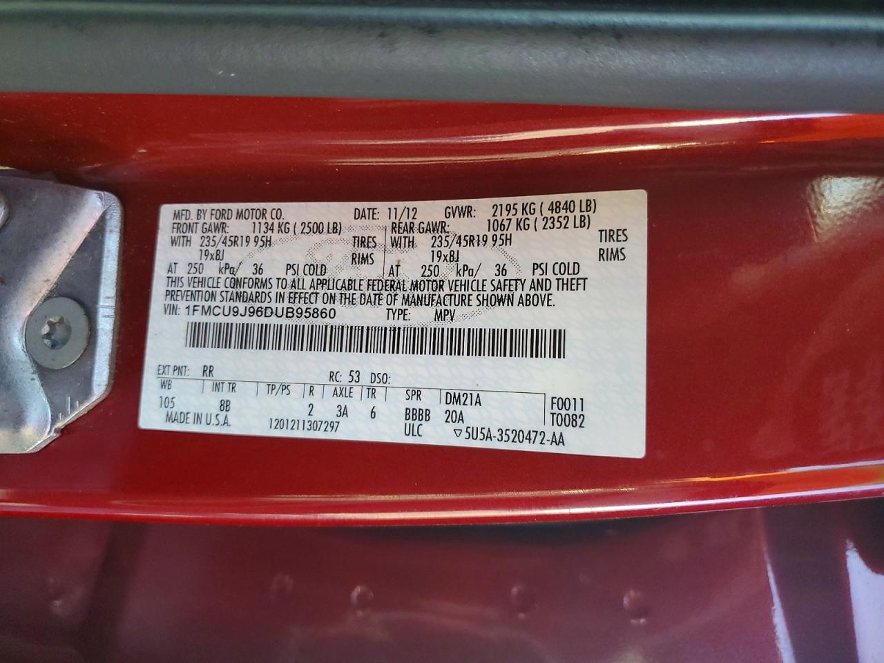 2013 FORD ESCAPE TITANIUM photo 13