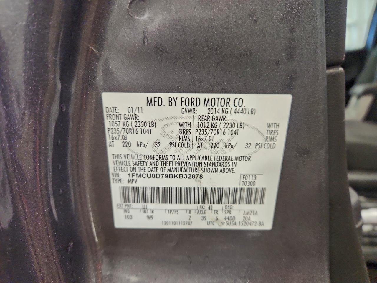 2011 FORD ESCAPE XLT photo 13
