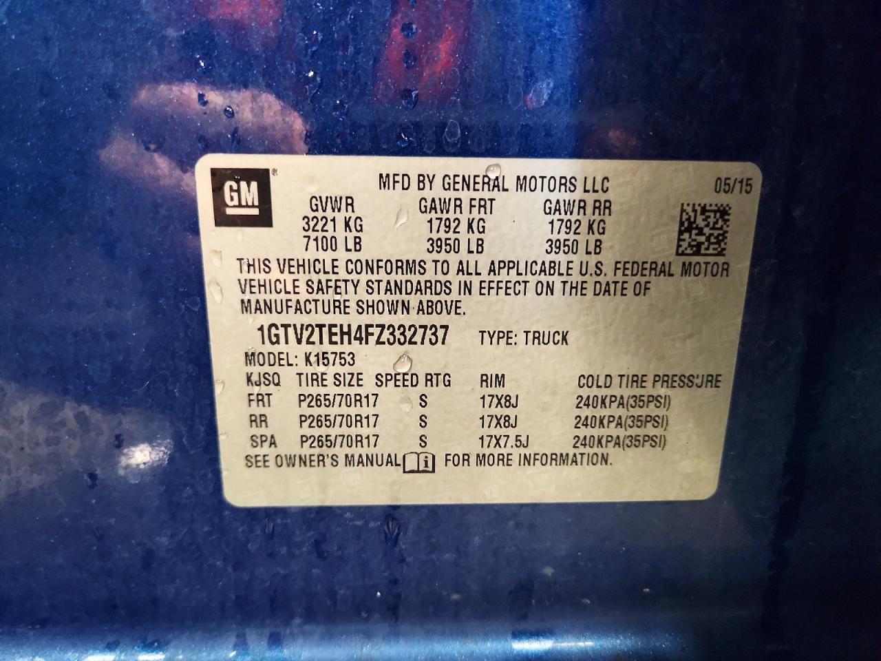 2015 GMC SIERRA K1500 photo 12