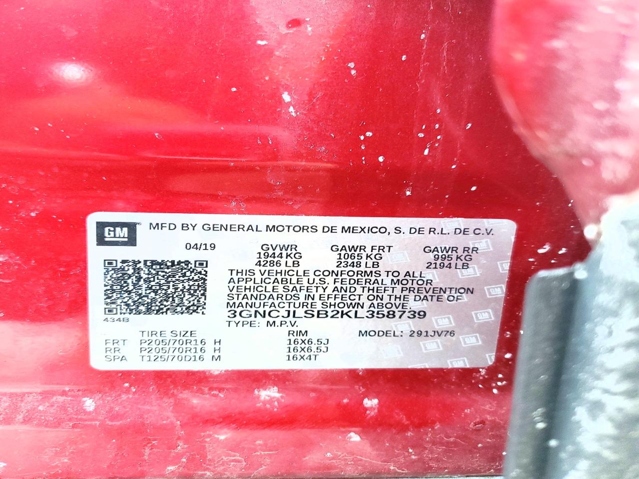 2019 CHEVROLET TRAX 1LT photo 12