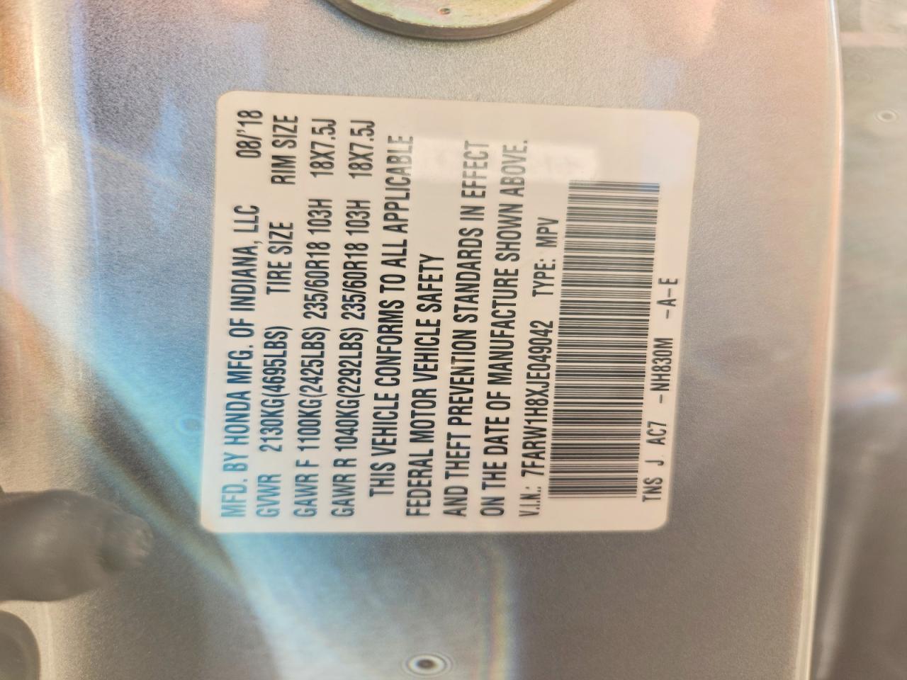 2018 HONDA CR-V EXL photo 40