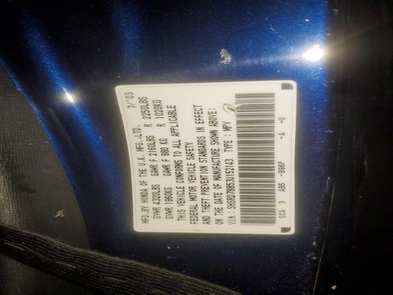2003 HONDA CR-V EX photo 13