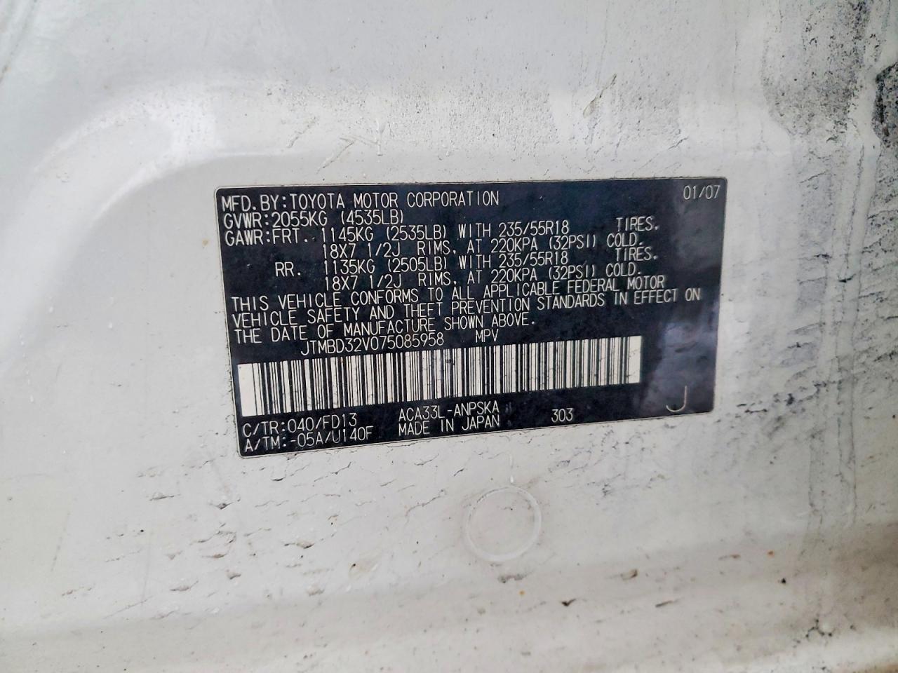 2007 TOYOTA RAV4 SPORT photo 13