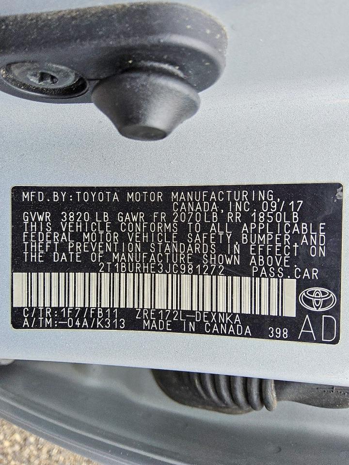 2018 TOYOTA COROLLA L photo 12