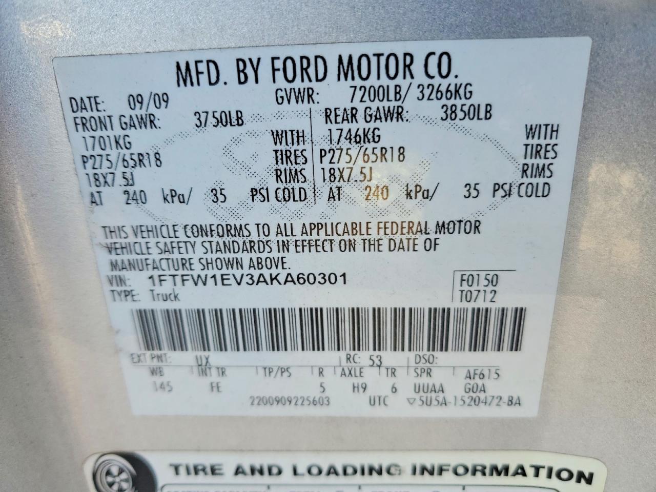 2010 FORD F150 SUPERCREW photo 12