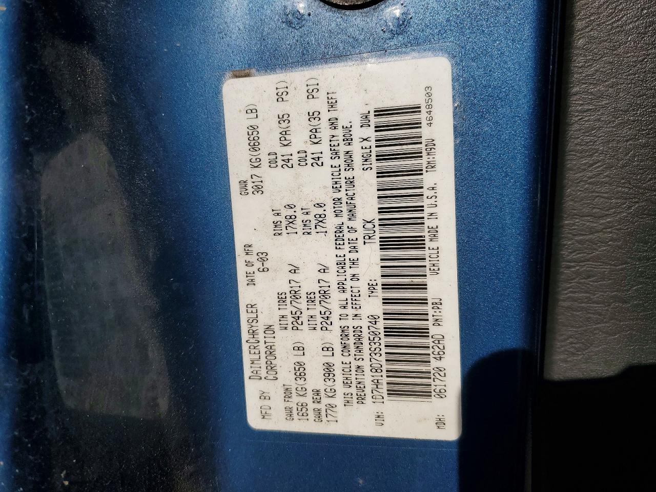 2003 DODGE RAM 1500 ST photo 12